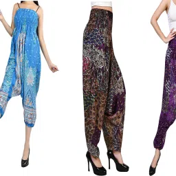 Printed Rayon, Cotton Women Harem Pants-image-80