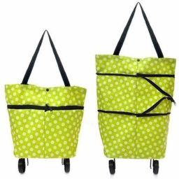 Portable 2 in 1 Shopping Trolley Bag with Foldable wheels Basket to Shop Grocery Grocery Bag-image-84