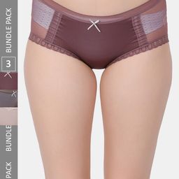 Amour Secret Pack Of 3 Self-Design Hipster Briefs-image-87