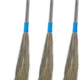 Floor Broom with Soft No Dust Grass with Plastic Handle Phool Jhadu for Home Grass Dry Broom-image-72