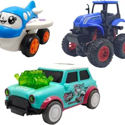 vaniha Unbreakable Four-Wheel Drive Friction Powered Diecast Toy Set-D88-picture-36