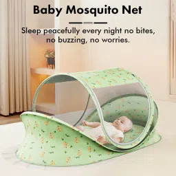 staranddaisy Nylon Kids Washable Baby Folding Mosquito Net with Mattress Portable, Printed Design for Newborns Mosquito Net image 2