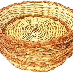 Bamboo Round Cane Baskets Chocolate/Flower/Fruits/Pooja/Gifts/Bread Baskets Size_8x8 in Storage Basket-27