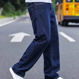Men Relaxed Fit Mid Rise Dark Blue Jeans-image-57