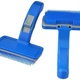 Pet Grooming Slicker-Blue Slicker Dogs, Cats, Rabbit Handle Self-Cleaning Comb Slicker Brushes forDog & Cat-image-37