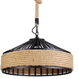Rope Candlestick Pendant Lamp Round Pendant Lights for Ceiling Hanging Lights for Home Decoration Living Room/Hall /Balcony/Restaurant Bar Lighting(Bulb not Included) Pendants Ceiling Lamp-picture-17