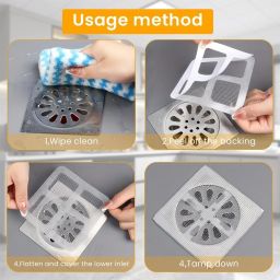 Disposable Hair Catcher Mesh Drain Covers – Pack of 10, Peel & Stick Hair Wash Basin-image-15