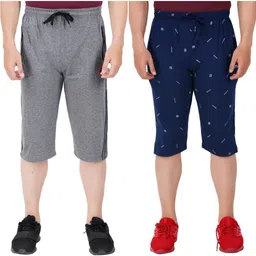 feel track Solid, Printed Men Three Fourths-picture-2