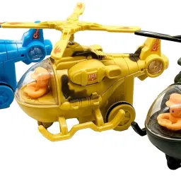 3 Pieces Inertia Friction powered Army Helicopter Unbreakable Plane Aircraft Toy-1
