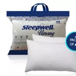 Hollow Fibre Pillow Set || Comfort And Support Pillow Microfibre Solid Sleeping Pillow Pack of 2-13
