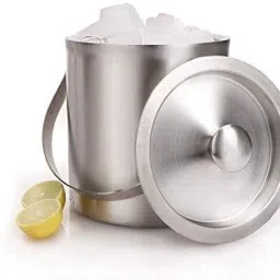 finality 1 L Steel Double Walled Ice Bucket with Lid and Ice Tong, Keeps Ice Cold for 6 h Ice Bucket image 3
