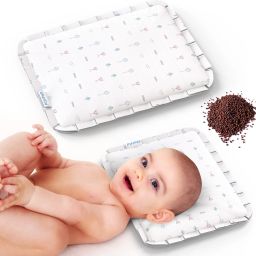 Mustard Pillow for Baby, Newborn Flat Head Prevention, Natural Rai Seed Filling, Mustard Seeds Abstract Baby Pillow Pack of 1-image-99