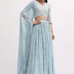 Embroidered Semi Stitched Lehenga Choli-image-15