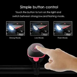 rebound Cycle USB Rechargeable Front LED Light Horn 2 in 1 Combination 250 Lumens 180 DB Bell image 2