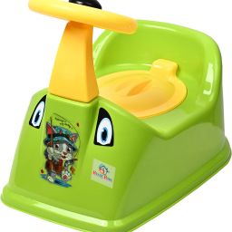 Plastic Steering Design Baby Potty Toilet Training Seat|Green & Yellow Potty Seat-image-70