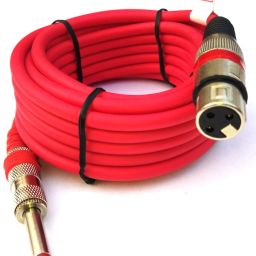 Microphone Cord 5 Meter | Metal XLR Female Pin - Metal P38 Jack (6.35 MM) | 1 Pcs (Red), Mic Cable 5 Meter-28