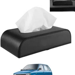 Tissue Holder Black Leatherite/Include Tissue/Save Space For Home/Car/Office-02 Vehicle Tissue Dispenser-81