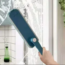 360° Rotatable Folding Brush Window Cleaner Floor Wool Wet and Dry Brush (Blue) Microfibre Wet and Dry Brush-image-44