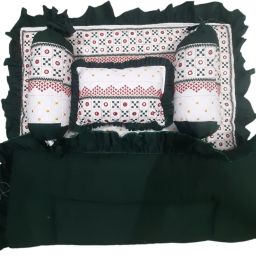glamica New Born Baby Unique New Design Rajwadi Work Mattress With 3 Multi shape pillow image 3