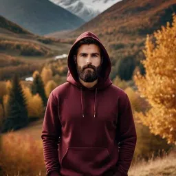 Men Solid Hooded Neck Maroon Sweater-image-78