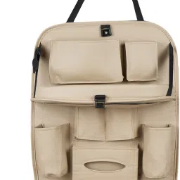 PU Leather Car Back Seat Organizer Multipoket Storage Bag & Bin (10 L) Car Multi Pocket-image-11