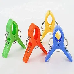 Saree Pre-Pleating Big clips 5 inches size (4 Nos) Plastic Cloth Clips-26