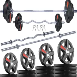 10 kg Xmark Rubber Integrated Iron Plates (51mm) 7ft_4ft_Combo with Olympic Barbell Home Gym Combo-image-60