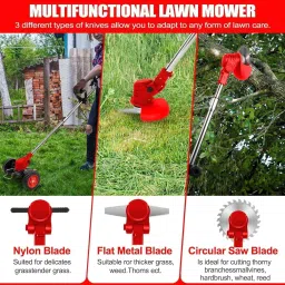 wengonvila Grass Machine Lawn Set 48v Betteries Cordless Machine Edger for Garden, String image 5