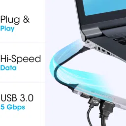 ZEBRONICS ZEB-200HB Zeb 200HB USB 3, 4 Port hub with HiSpeed Data Transfer,15cm Cable PlugPlay Usage USB Hub image 4