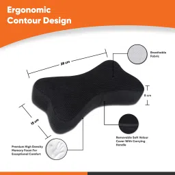 godryft Black Memory Foam Car Pillow Cushion for Universal For Car image 3