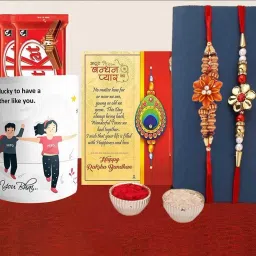 Religious Rakhi for Brother with Printed Coffee Mug Rakhi Combo Set Assorted Rakhi Set-picture-3