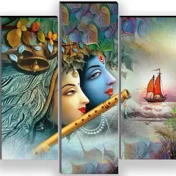 Radha krishna Paintings for Wall Decoration - Set Of Five, 3d Scenery-picture-19