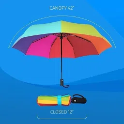 shreviimpex 3 Fold with Auto Open and Close Umbrella Umbrella image 3