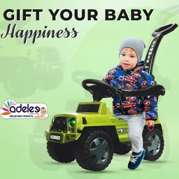 odelee Stylish Hummer Plus Ride On Car For Kids With Music & Lights Parental Push Handle Car Tricycle-picture-23