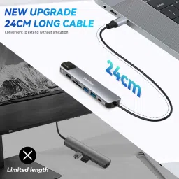 MAYCREATE USB C Hub with Ethernet RJ45 7 in 1 USB Type C Hub with 4K HDMI and PD Charging USB C Hub 7 in 1 Type C Adapter with HDMI SD Ethernet Port Docking Station image 3