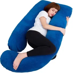 ultra soft j shaped Polyester Fibre Solid Pregnancy Pillow Pack of 1-image-38
