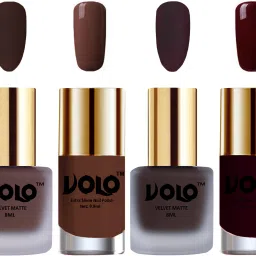 Extra Shine AND Dull Velvet Matte Nail Polish Duo Combo-No-09 Dark Coffee, Maroon, Chocolate Brown-image-44