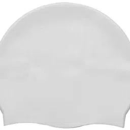 Silicone swimming cap white (pack of 1) Swimming Cap-image-46