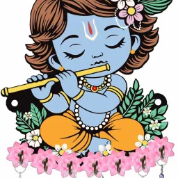 Little Krishna Key Holder For Wall / Key holder / Key Hanger/ Decorative Wood Key Holder-image-0