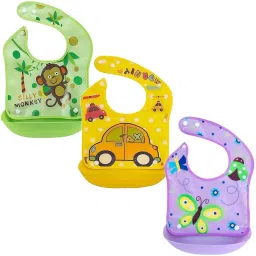 Silicon Baby Detachable Waterproof Apron Bibs for kids/ toddlers (Set of 3)-11