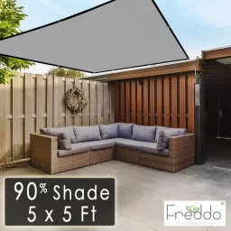 Sun Shade Net 5 X 5 Ft With Brass Eyelet 90% Sun and UV Blockage Portable Green House-0