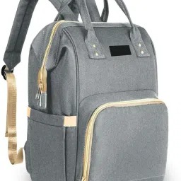 Waterproof Baby Diaper Bag Stylish Polyester Organizer Mothers Maternity Bags for Travel with Large Capacity Baby Nappy Compartment (Grey) Diaper Bag-image-35