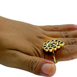 Assamese traditional jewellery Finger ring axomiya gohona for women and girls Brass, Copper Gold Plated Ring-image-49