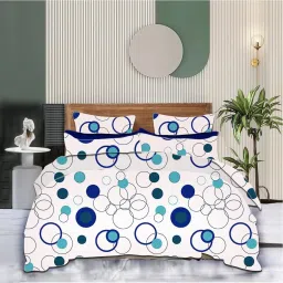 240 TC Microfiber King Polka Fitted (Elastic) Bedsheet-image-73