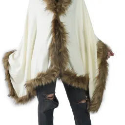 Solid Wool Blend Women White Stole-image-26