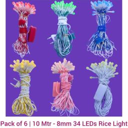 34 LEDs 10 m Red, Green, Blue, Yellow, Pink, White Steady Ball Rice Lights-image-34
