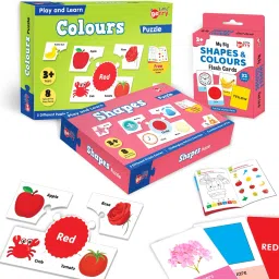 little berry Shapes and Colours Puzzle Combo For Kids With Activity Book and Flash Cards image 2