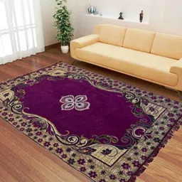 furnishhut Blue, Black Cotton Carpet-picture-13