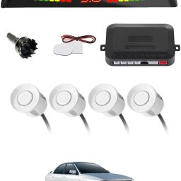 Universal 4 White Reverse Parking Sensor With LED Display For Cars-173 4White Parking Sensor With LED Display Increased Safety For Car-173 Parking Sensor-image-66