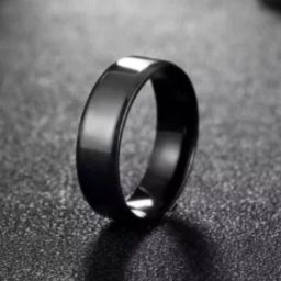 Piyush Enterprises Stylish Silver,Gold&Titanium Plated Black Onyx Rings Stainless Steel Sterling Silver Plated Ring-image-19